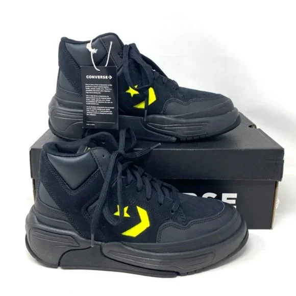 Converse Weapon CX Shoes Women Size Mid Top Black Leather Suede Sneakers A03230C - Picture 7 of 9